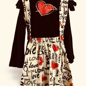 Girls 2-Piece Valentine’s Outfit – Size XL (Fits 6X)